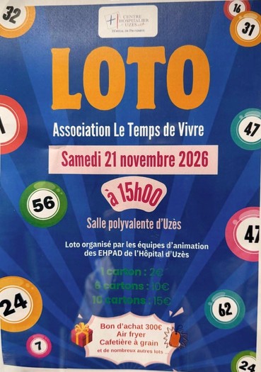 Loto de l'Association Le Temps de Vivre